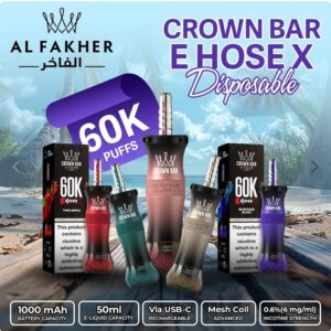 Al Fakher Crown Bar E Hose X 60k Puffs -10 packs