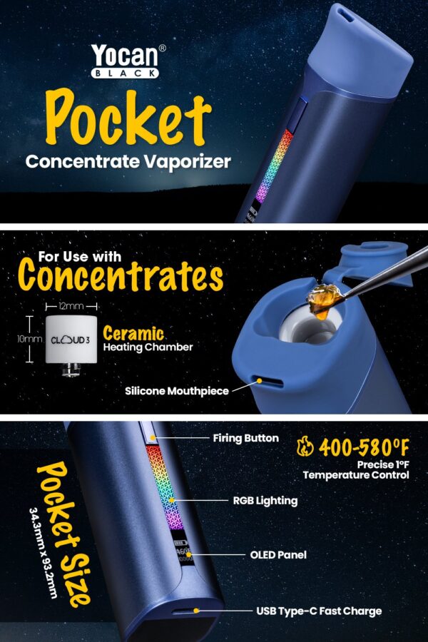 Yocan Black Pocket Concentrate Vaporizer Mint